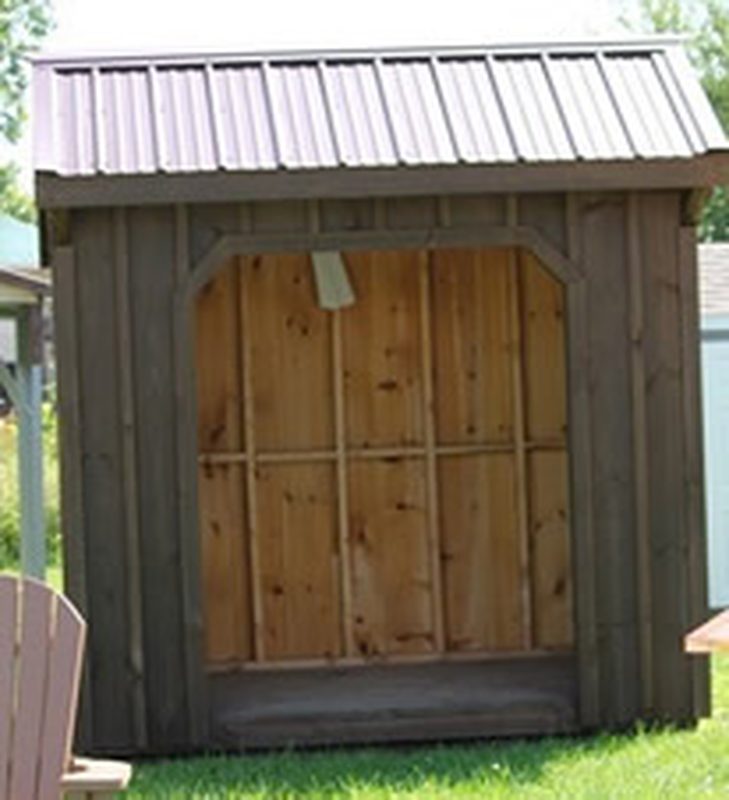 12x20 Highwall Dutch Barn, No sealer , Weatherwood roof, Ridge vent, Strap hinges